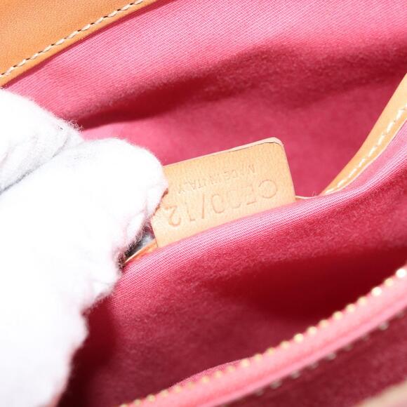CELINE C Macadam Canvas Hand Bag Suede Pink Gold - Picture 13 of 13